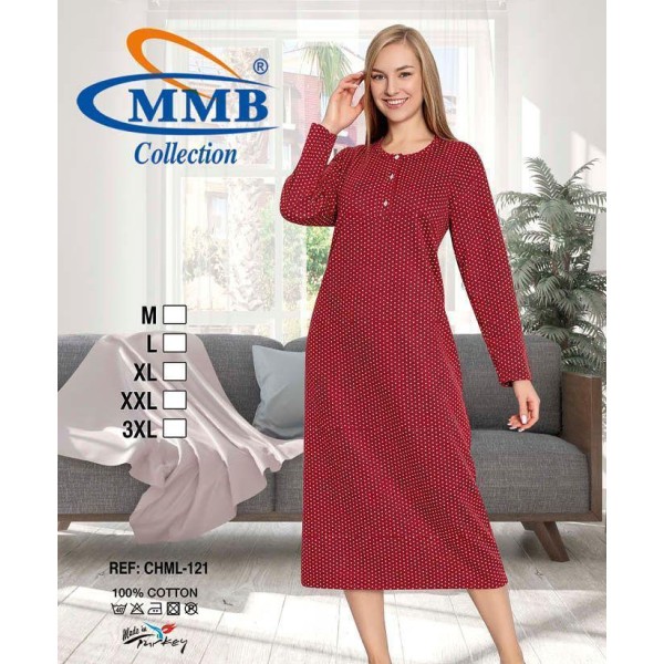 Chemise de nuit longue cumule la chaleur à petit points